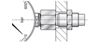 Pressure gauge BSP female bulkhead TBFMMBL - BSP O-ring