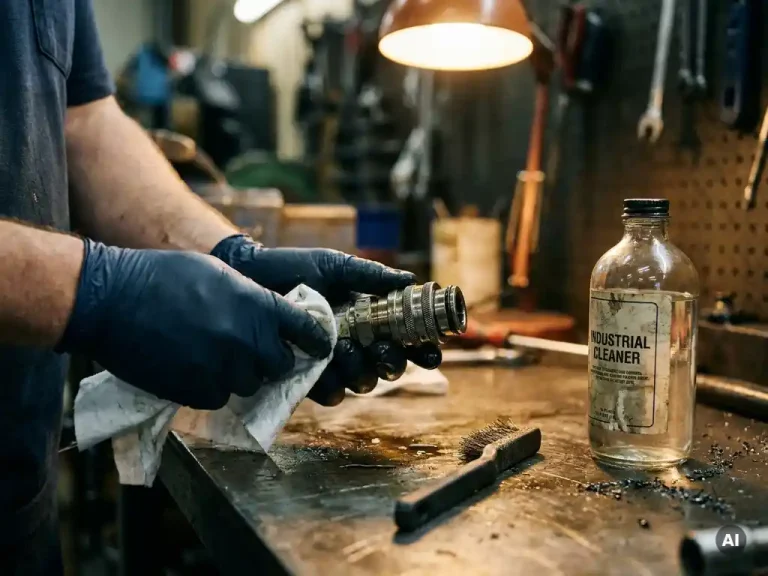 Hoe maak je een hydraulische snelkoppeling schoon?