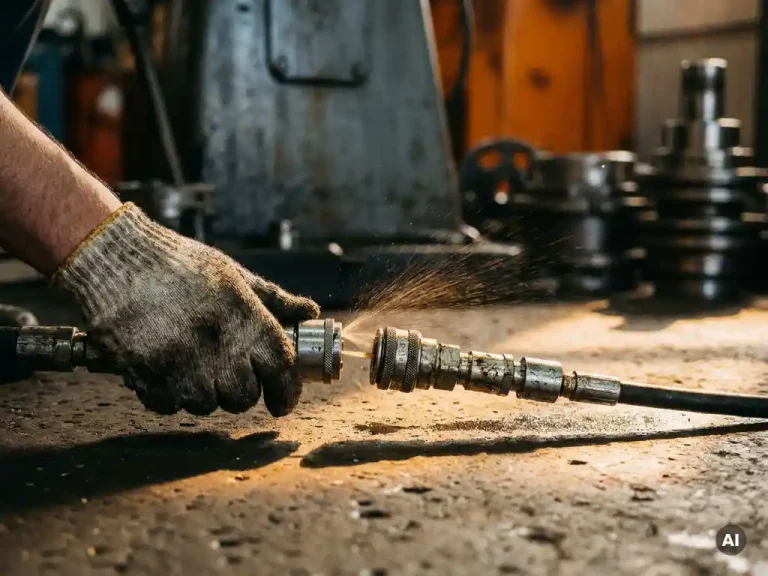 Hoe ontkoppel je een hydraulische snelkoppeling als er nog druk op staat?